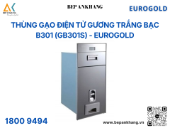 Thùng gạo điện tử mặt gương trắng bạc B301 (GB301S) – Eurogold